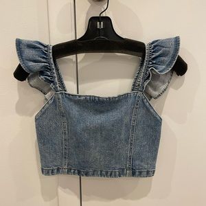 NWT Alice and Olivia Cropped Denim Tank size 2